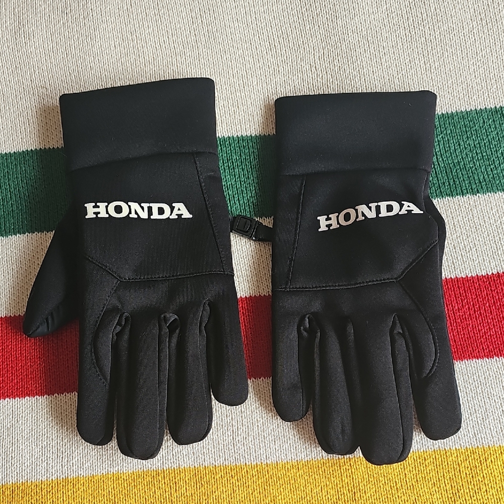 HONDA Black Unisex Black Gloves NEW